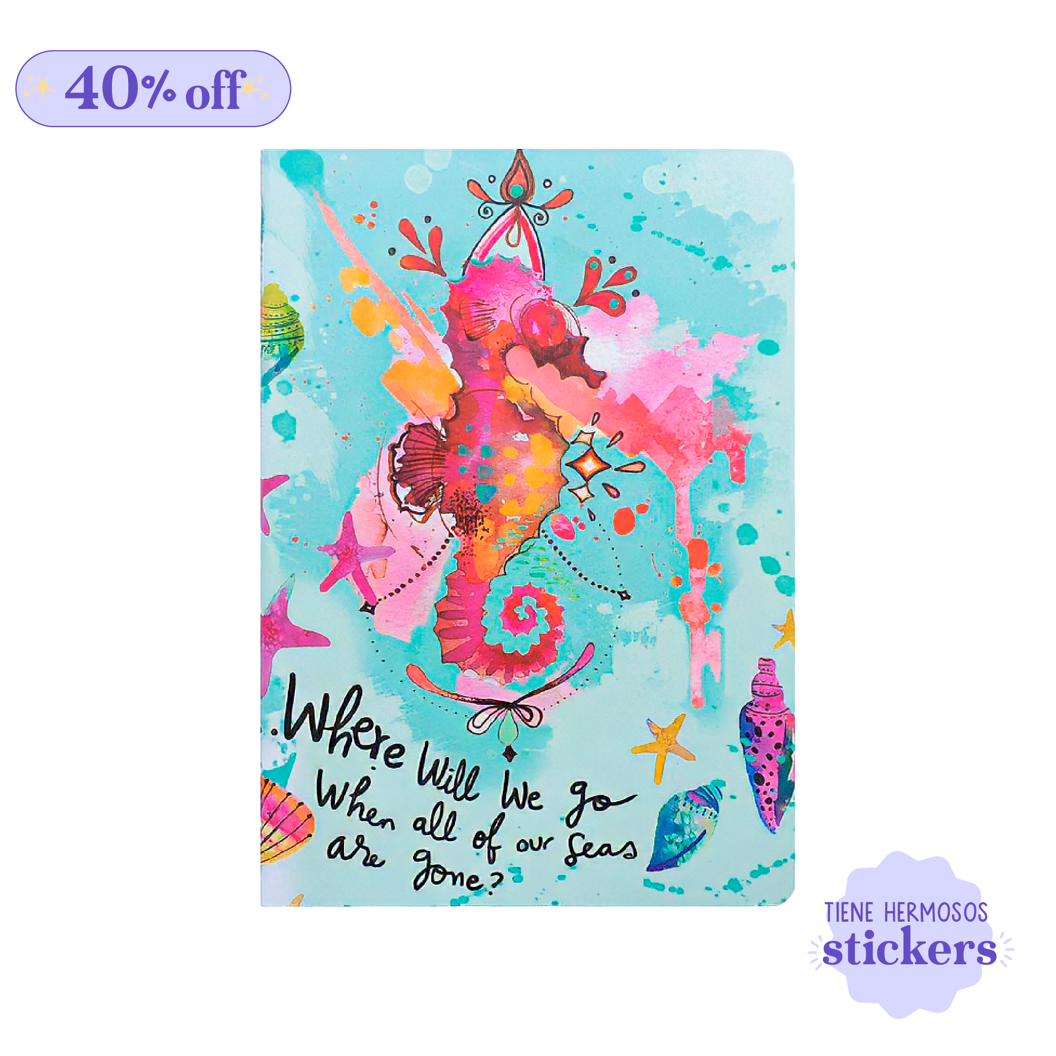 Cuaderno Cosido Cuadriculado - Sea Horse