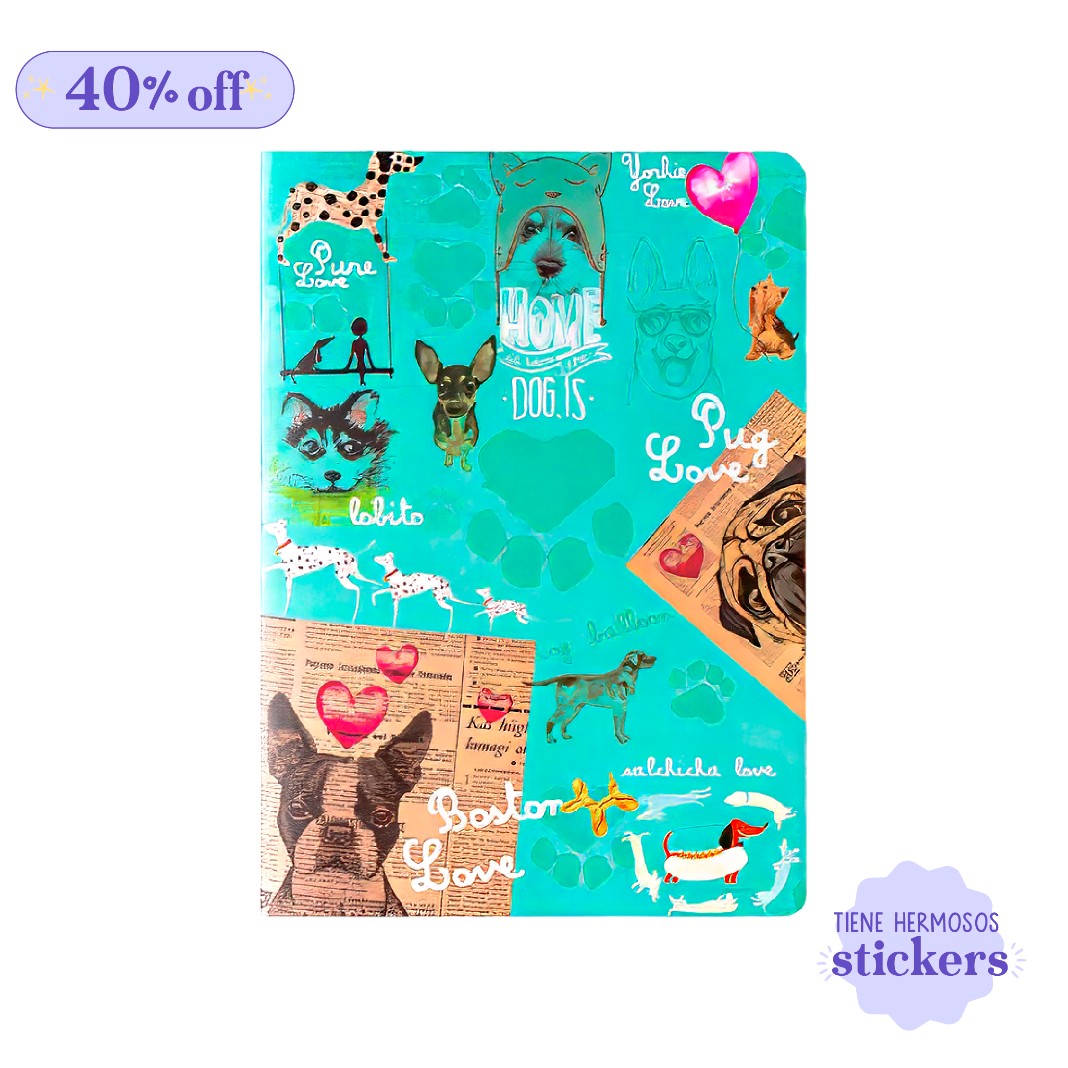 Cuaderno Cosido Cuadriculado -  Perrunos