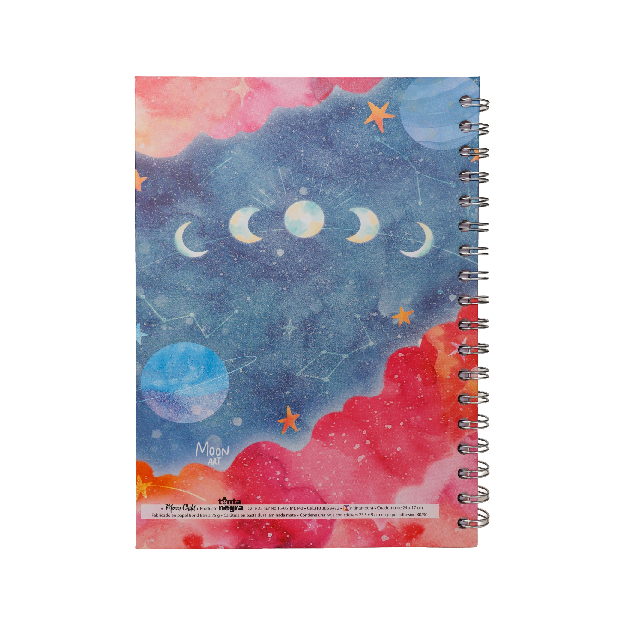 Cuaderno Sencillo Mediano Cuadriculado - Moon Child
