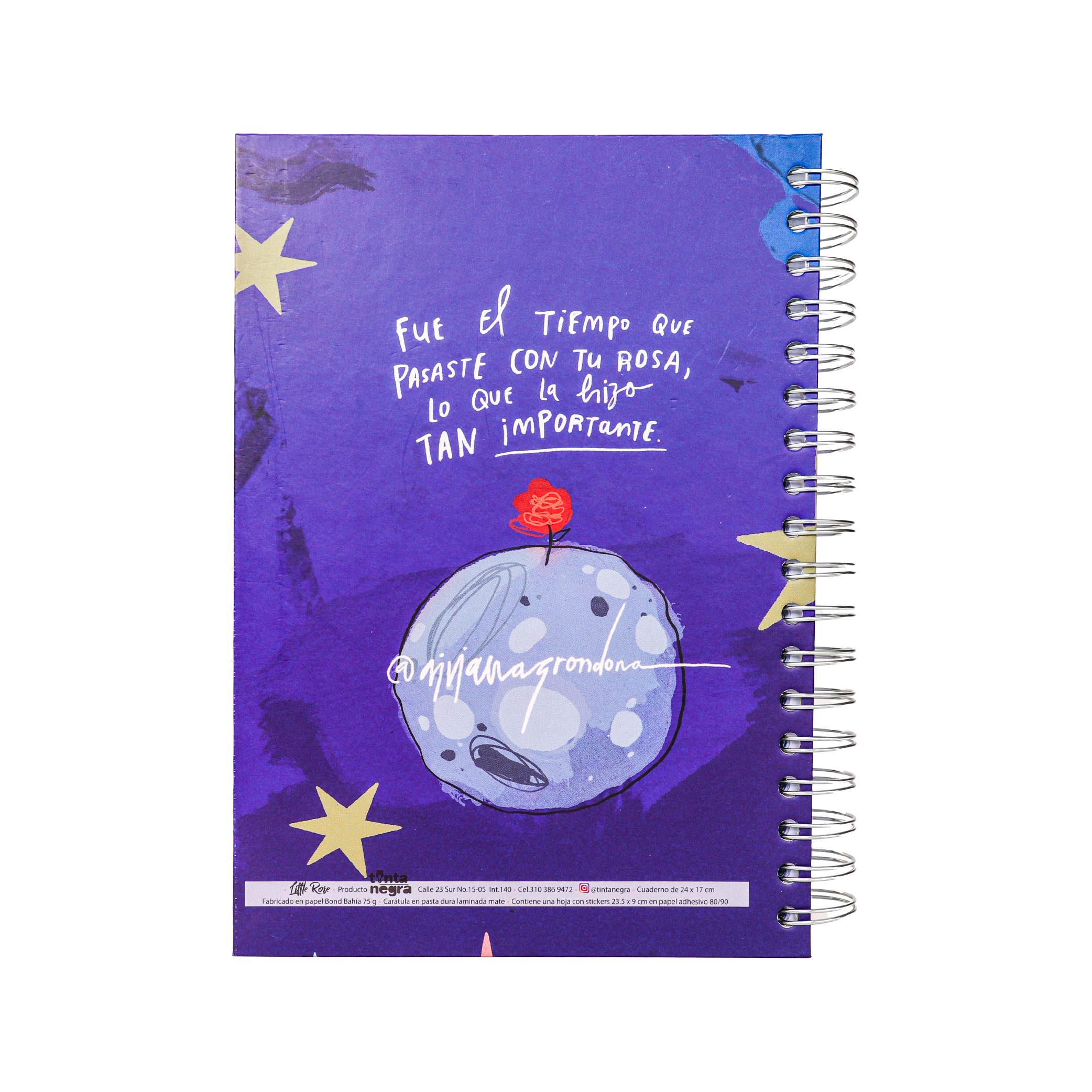 Cuaderno Sencillo Mediano Cuadriculado - My Little Rose
