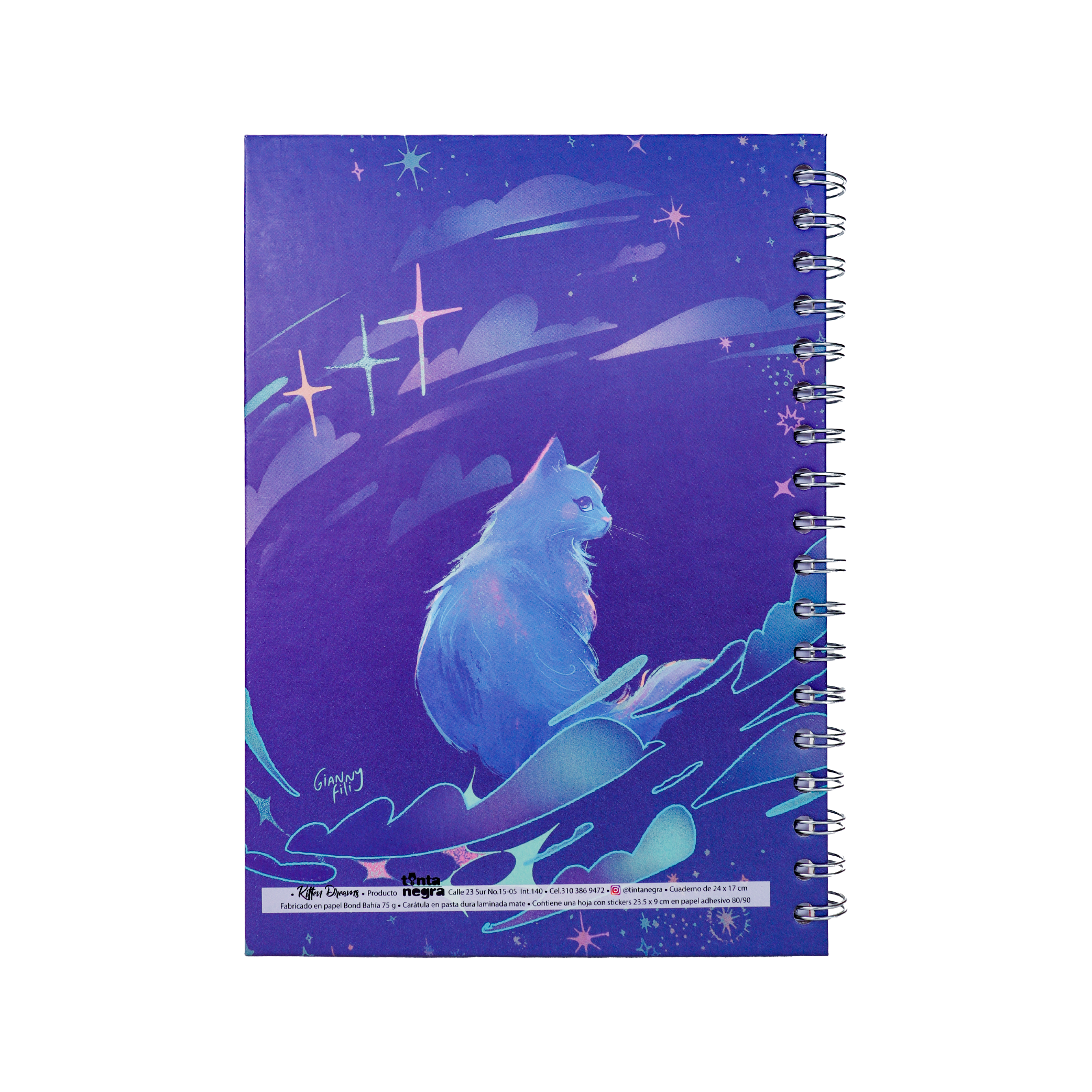 Cuaderno Sencillo Mediano Cuadriculado - Kitten Dreams