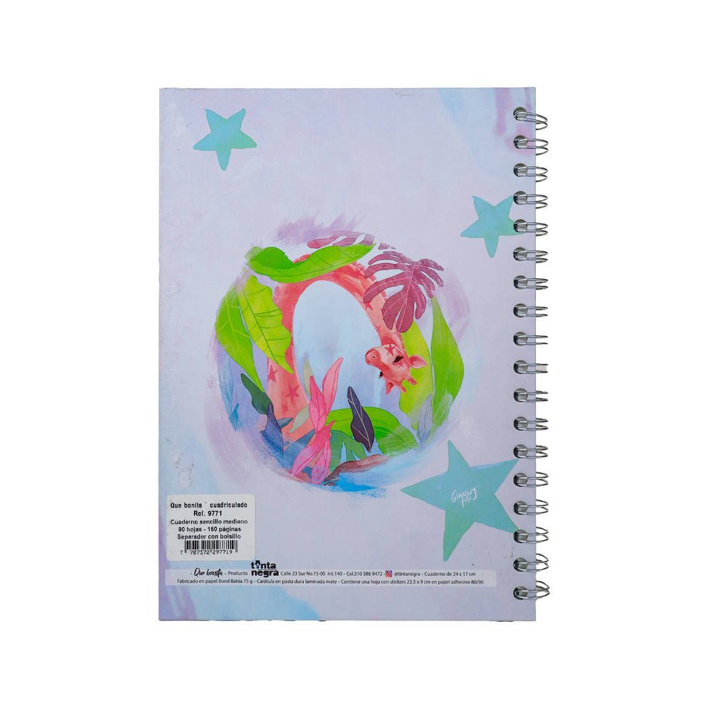 Cuaderno Sencillo Mediano Rayado - Que Bonita