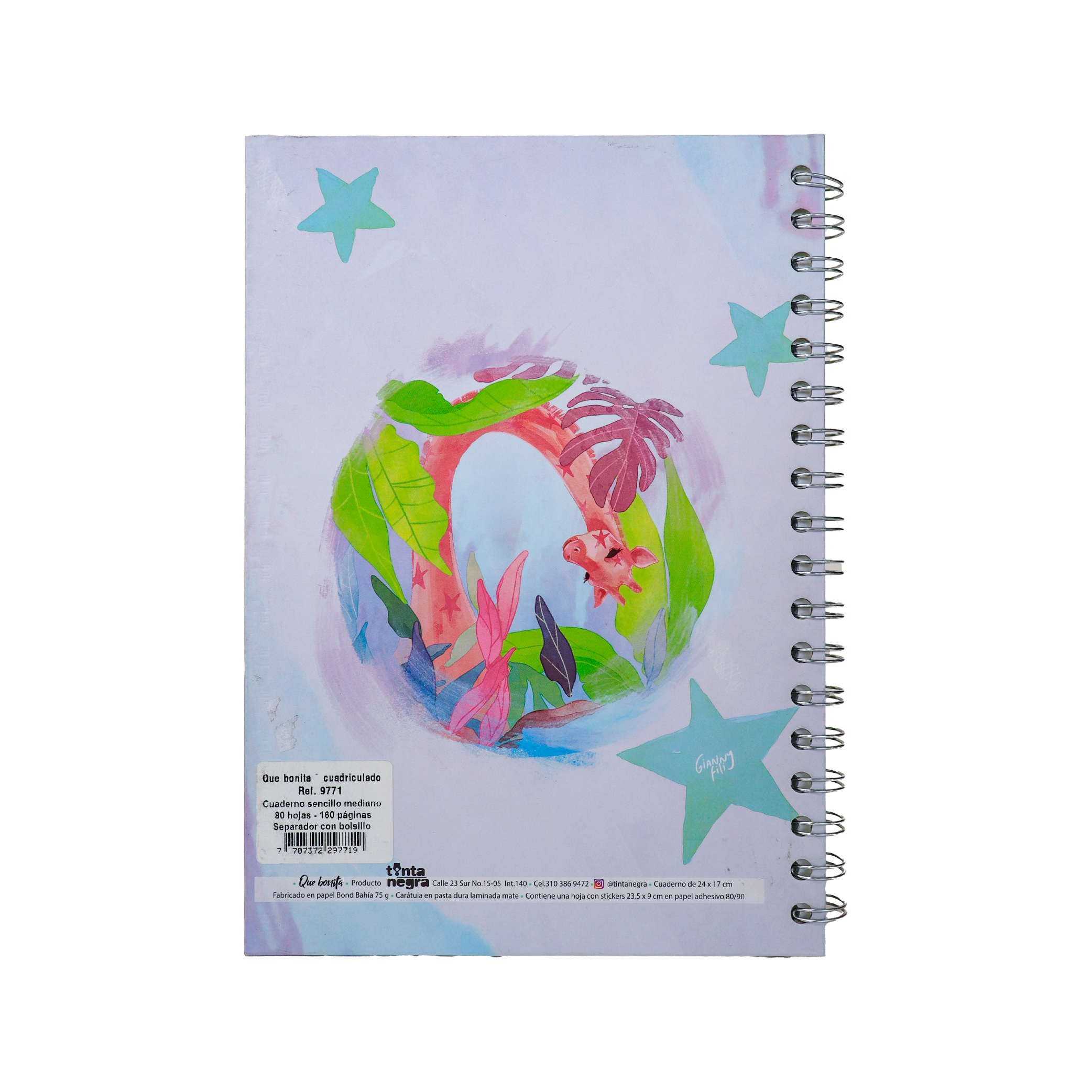 Cuaderno Sencillo Mediano Rayado - Que Bonita