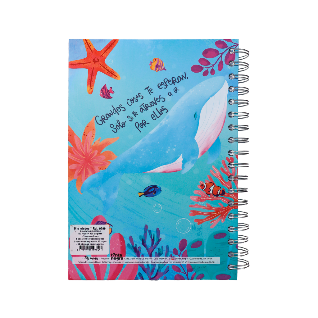 Cuaderno 5 Materias Mediano - Mis Miedos