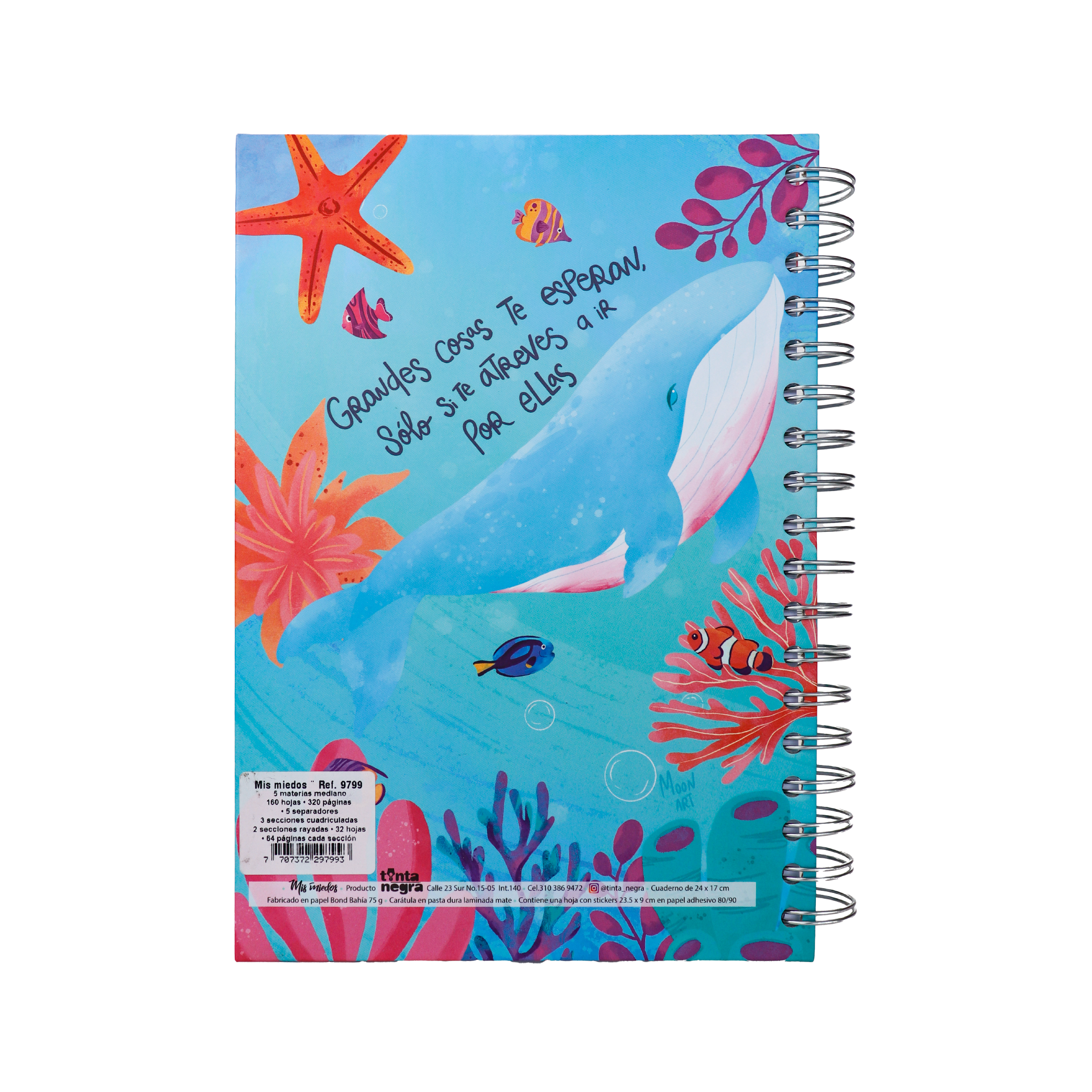 Cuaderno 5 Materias Mediano - Mis Miedos