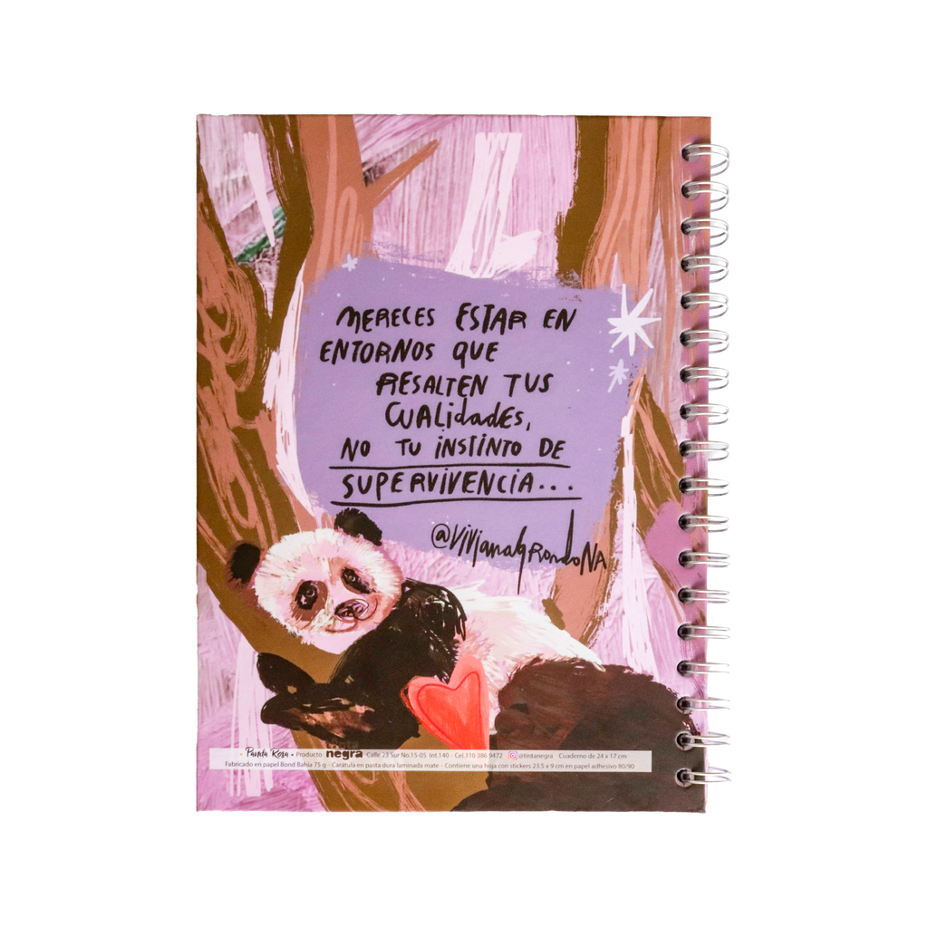 Cuaderno 5 Materias Mediano - Panda Rosa