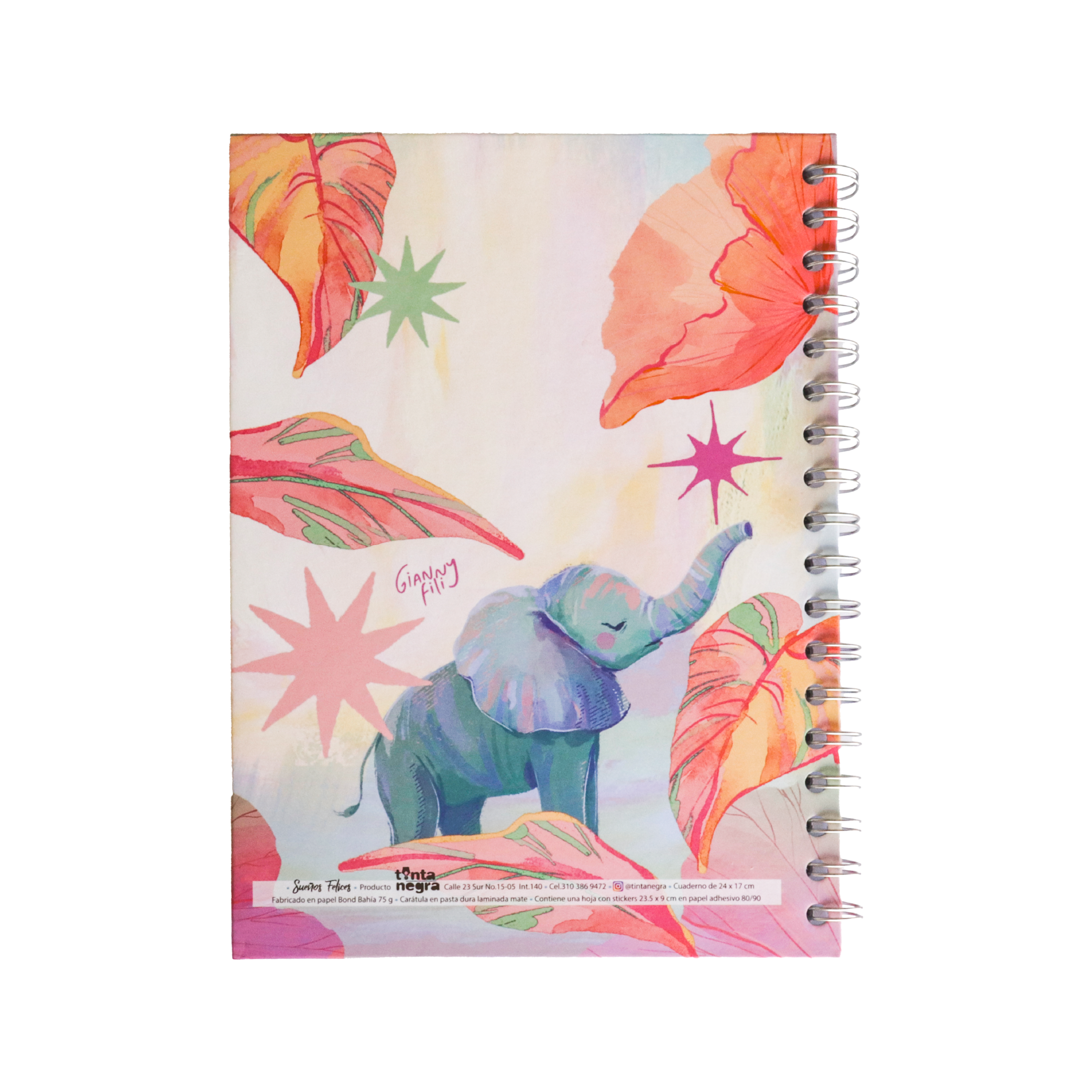 Cuaderno Sencillo Mediano Rayado - Sueños Felices