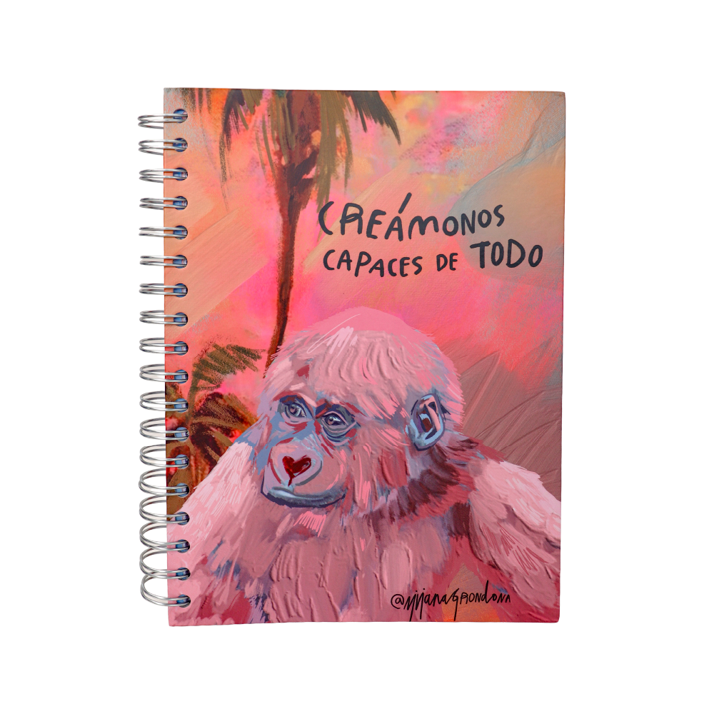 Cuaderno Sencillo Mediano Cuadriculado 80-2 - Gorila Rosa