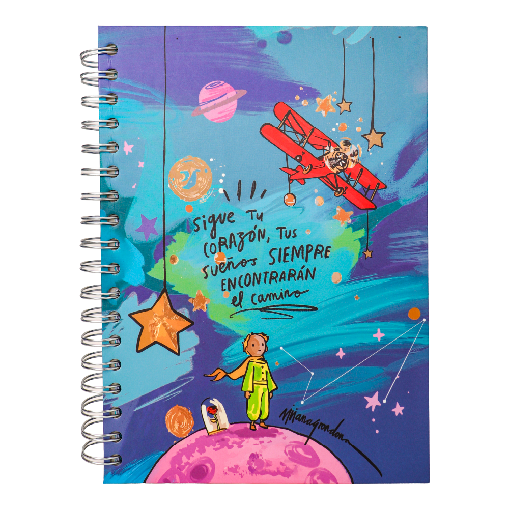 Cuaderno 5 Materias Grande 160 - Principito Blue